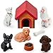 Rileryan 8PCS Miniature Dogs House Figurines Tiny Puppy Dog Sets Animal Figures Home Desk Fairy Garden Decor Cake Toppers Christmas Birthday Gift - Image 2