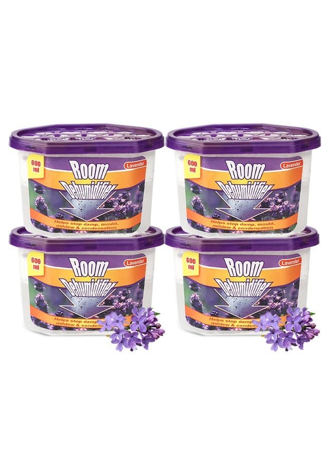 HomarKet Lavender Vanilla Moisture Absorber Box,Odor Eliminator and Dehumidifier Boxes for Closet,Bedroom,Kitchen,Bathroom-4 Packs  - Image 1