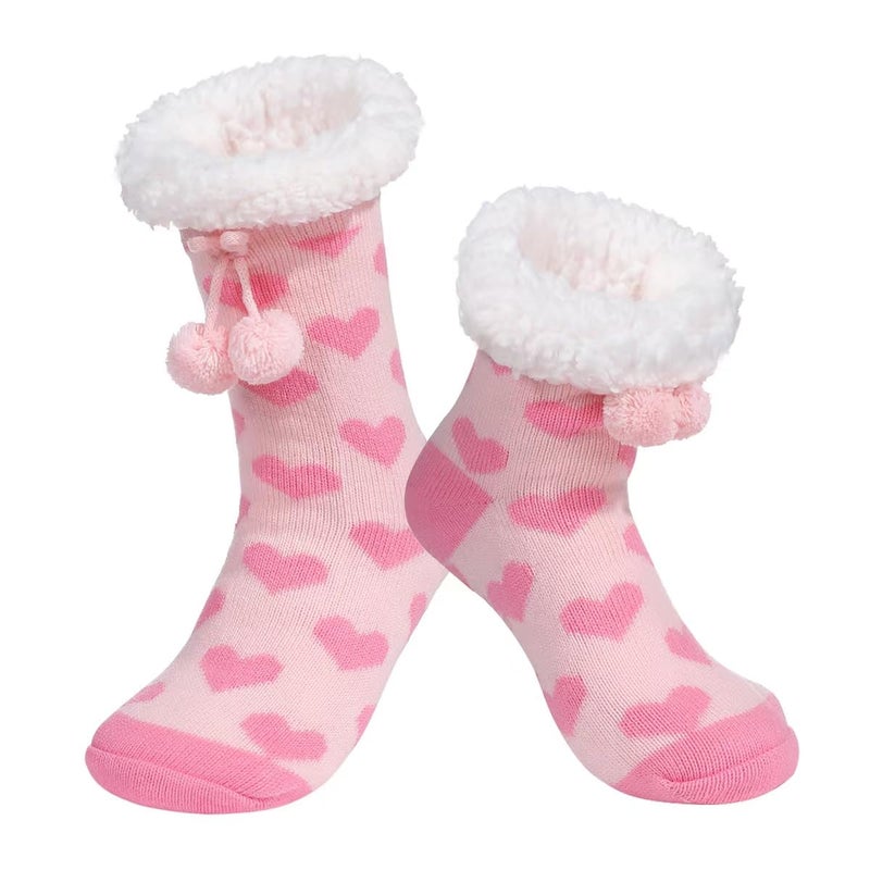 Chassic Womens Cozy Slipper Socks, Soft Warm Fuzzy Non Slip Socks, Cute Heart Socks for Valentineâ€™s Day & Galentineâ€™s Day Gifts for Her - Image 1
