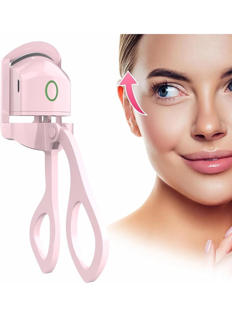 ChicAbode مُلَفِّات شعيرات العين المدفأة، مُلَفِّ الشعيرات السريع المدفوع بالحرارة، مع إعداد درجة الحرارة وشحن عبر USB، مُلَفِّ الشعيرات الطبيعي سريع الاستخدام لتجعله طويل الأمد بفضل قاعدة سيليكونية حساسة للحرارة - Image 1