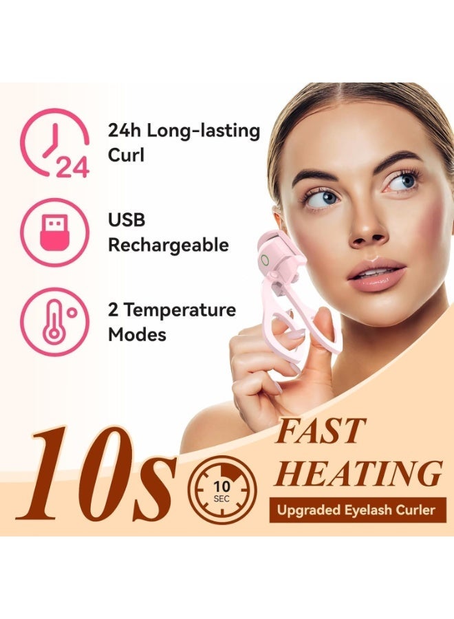ChicAbode مُلَفِّات شعيرات العين المدفأة، مُلَفِّ الشعيرات السريع المدفوع بالحرارة، مع إعداد درجة الحرارة وشحن عبر USB، مُلَفِّ الشعيرات الطبيعي سريع الاستخدام لتجعله طويل الأمد بفضل قاعدة سيليكونية حساسة للحرارة - Image 2