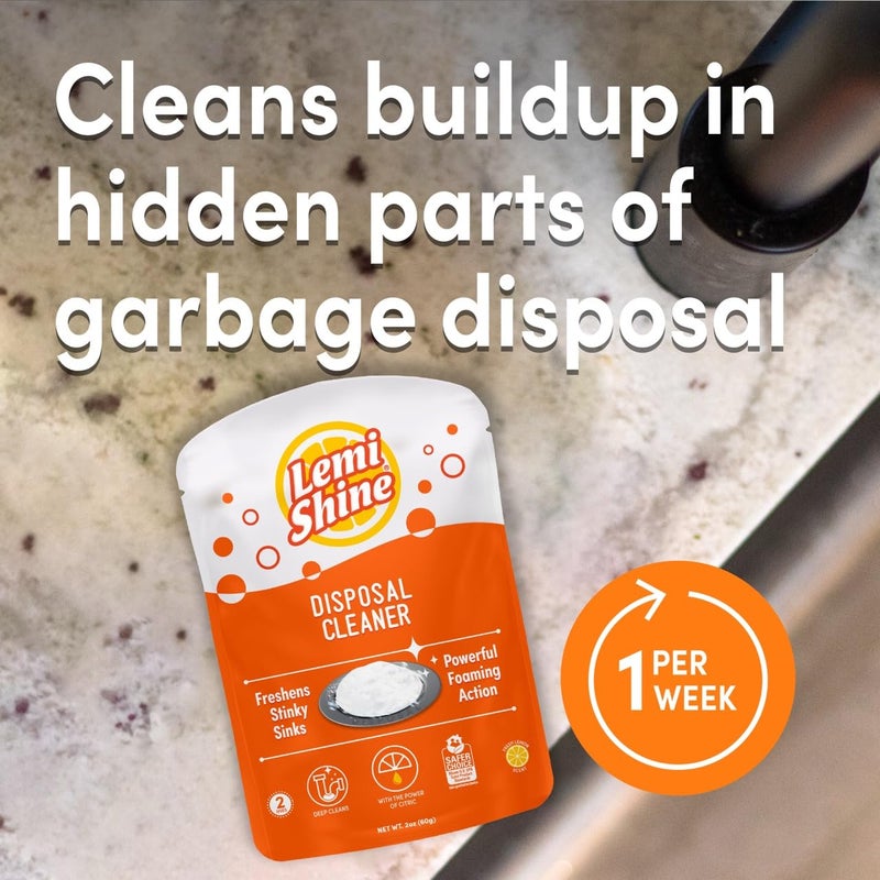 Lemi Shine Garbage Disposal Cleaner and Deodorizer Powered By Citric Acid | Foam Cleaner For Kitchen Garbage Disposal with a Natural, Fresh Lemon Scent (2 Count) - Image 2