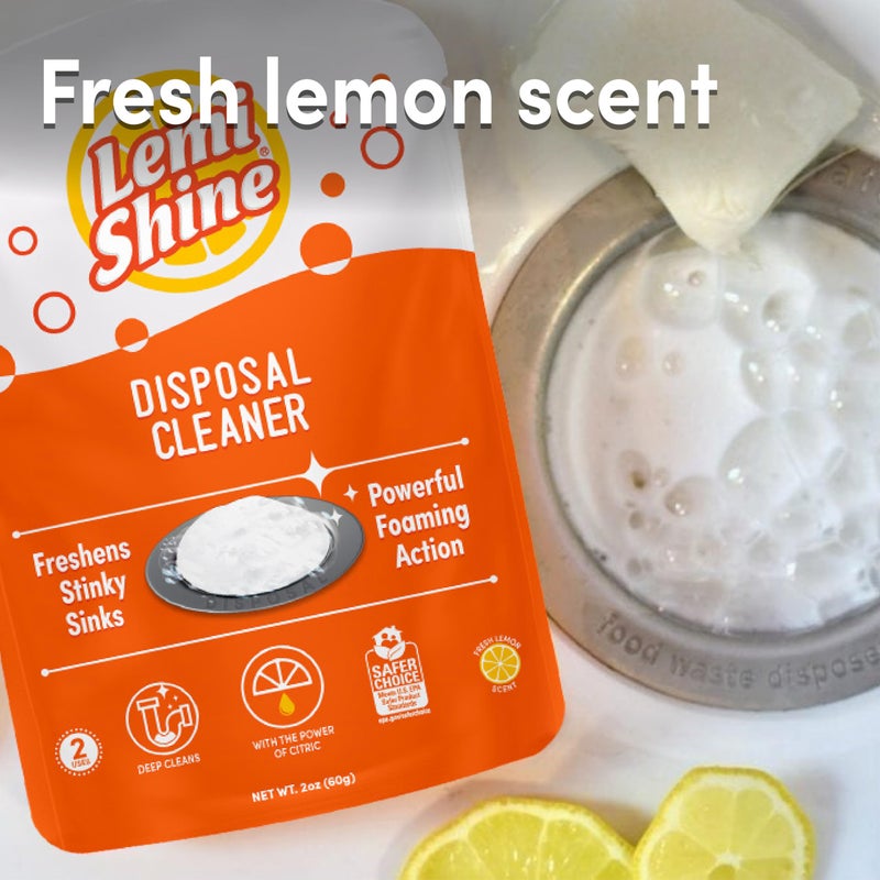 Lemi Shine Garbage Disposal Cleaner and Deodorizer Powered By Citric Acid | Foam Cleaner For Kitchen Garbage Disposal with a Natural, Fresh Lemon Scent (2 Count) - Image 4