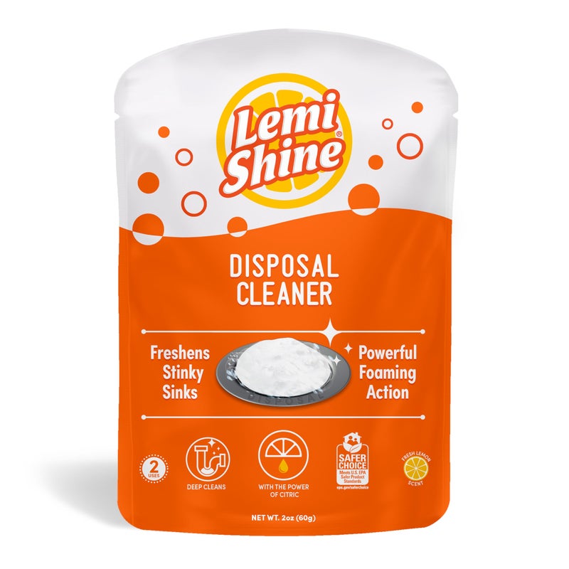 Lemi Shine Garbage Disposal Cleaner and Deodorizer Powered By Citric Acid | Foam Cleaner For Kitchen Garbage Disposal with a Natural, Fresh Lemon Scent (2 Count) - Image 1