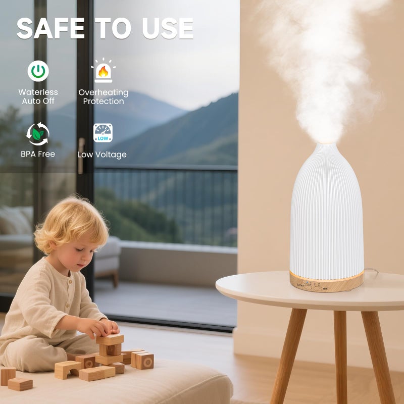 URPOWER 100ML Essential Oil Diffusers for Home with 7 LED Color Changing Lights, Timer & Auto-Off Ultrasonic Aromatherapy Diffuser Cool Mist Humidifer Scent Diffuser for Bedroom, Office, Yoga - Image 4