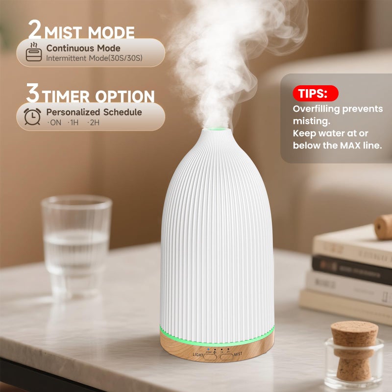URPOWER 100ML Essential Oil Diffusers for Home with 7 LED Color Changing Lights, Timer & Auto-Off Ultrasonic Aromatherapy Diffuser Cool Mist Humidifer Scent Diffuser for Bedroom, Office, Yoga - Image 2