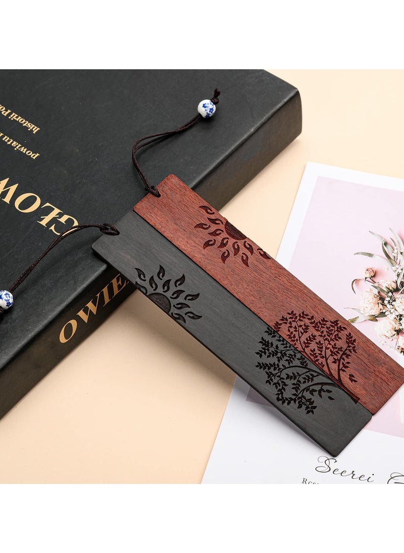 phomemo - Wood Bookmark, bookmarks for books Gift for Men Women, Book Mark Accessories (Sun and Tree) - Image 1
