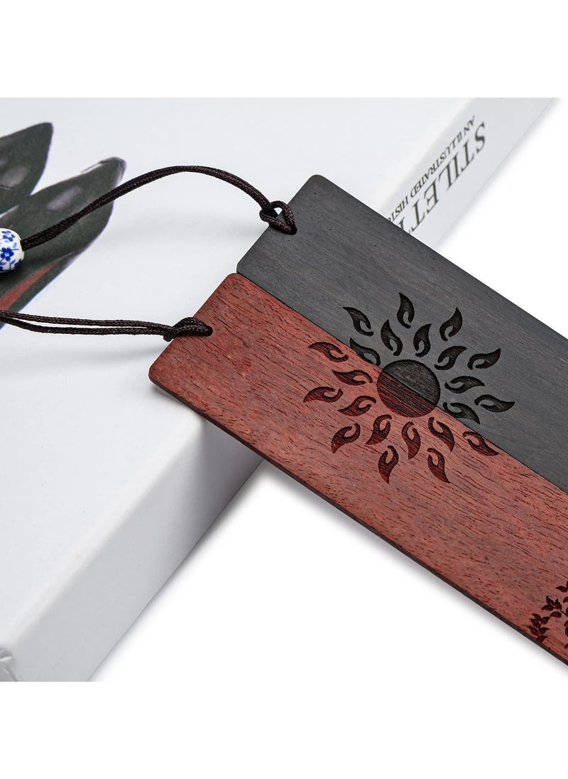 phomemo - Wood Bookmark, bookmarks for books Gift for Men Women, Book Mark Accessories (Sun and Tree) - Image 1