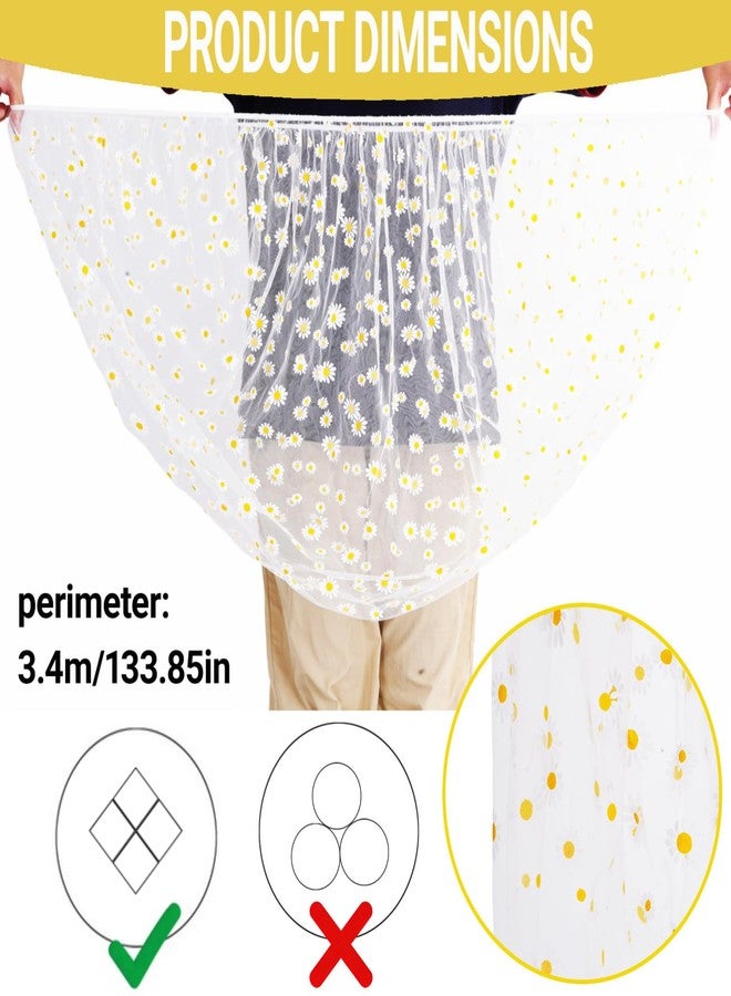 Sucrain Daisy Print Baby Mosquito Net for Stroller,Car Seat,Bassinets,Cradles,Pack N Plays and Portable Mini Crib,Travel Mini Crib,White Durable Baby Insect Netting (White Daisy) - Image 2