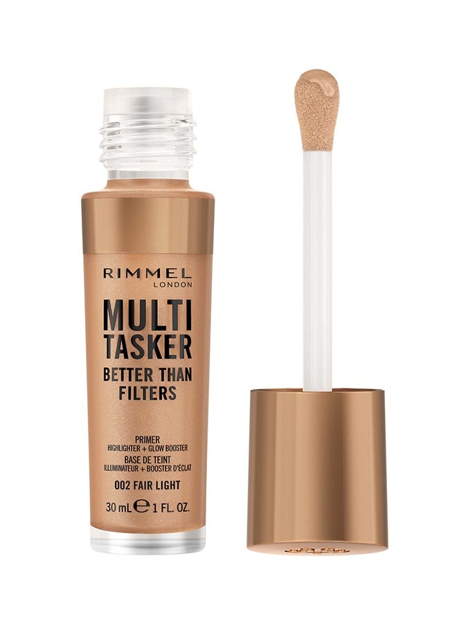 RIMMEL LONDON Multi-Tasker Better Than Filters Face Primer, Glow Booster and Highlighter - 002 - Fair Light, 30ml 