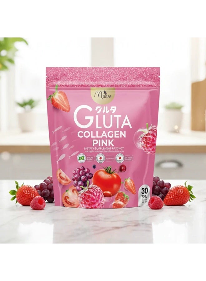 Manee Gluta Collagen Pink - Dietary Supplement for Skin Brightening & Radiance (30 Sachets) - Image 4