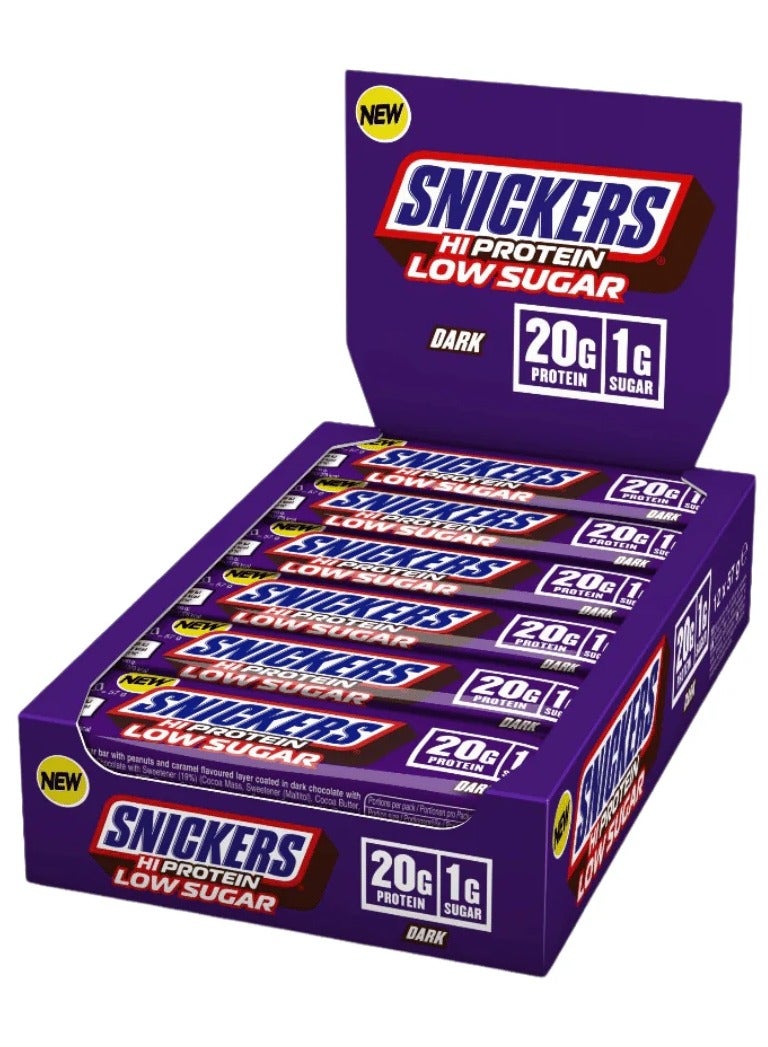 Snickers New Snickers Hi Protein Low Sugar Dark 57g Pack of 12 - Image 1