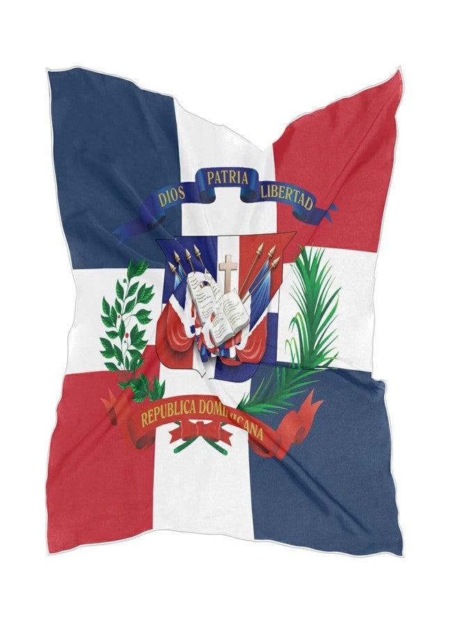 XUWU Women's Fashion Silk Scarf Dominican Republic Flag Square Satin Headscarf Neck Scarf Head Hair Wraps - Image 1