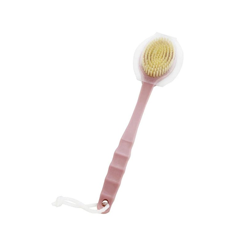 DENMYRA Body Brush Long Handle, Bath Back Scrubber with Comfy Bristles and Loofah for Skin Exfoliating, Wet Brushing for Women and Men(Pink) - Image 1