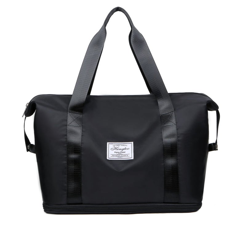 Generic Spacious Yoga Travel Bag with Logo Printing Black 