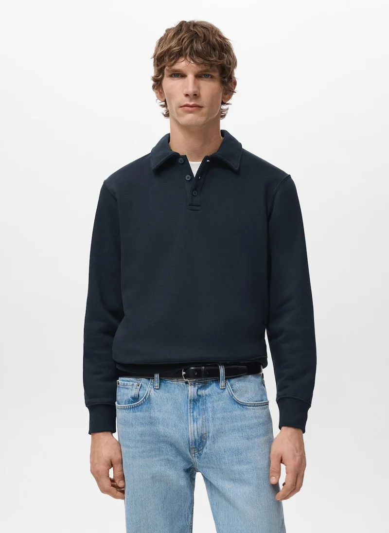 Mango Man Regular-fit polo sweatshirt