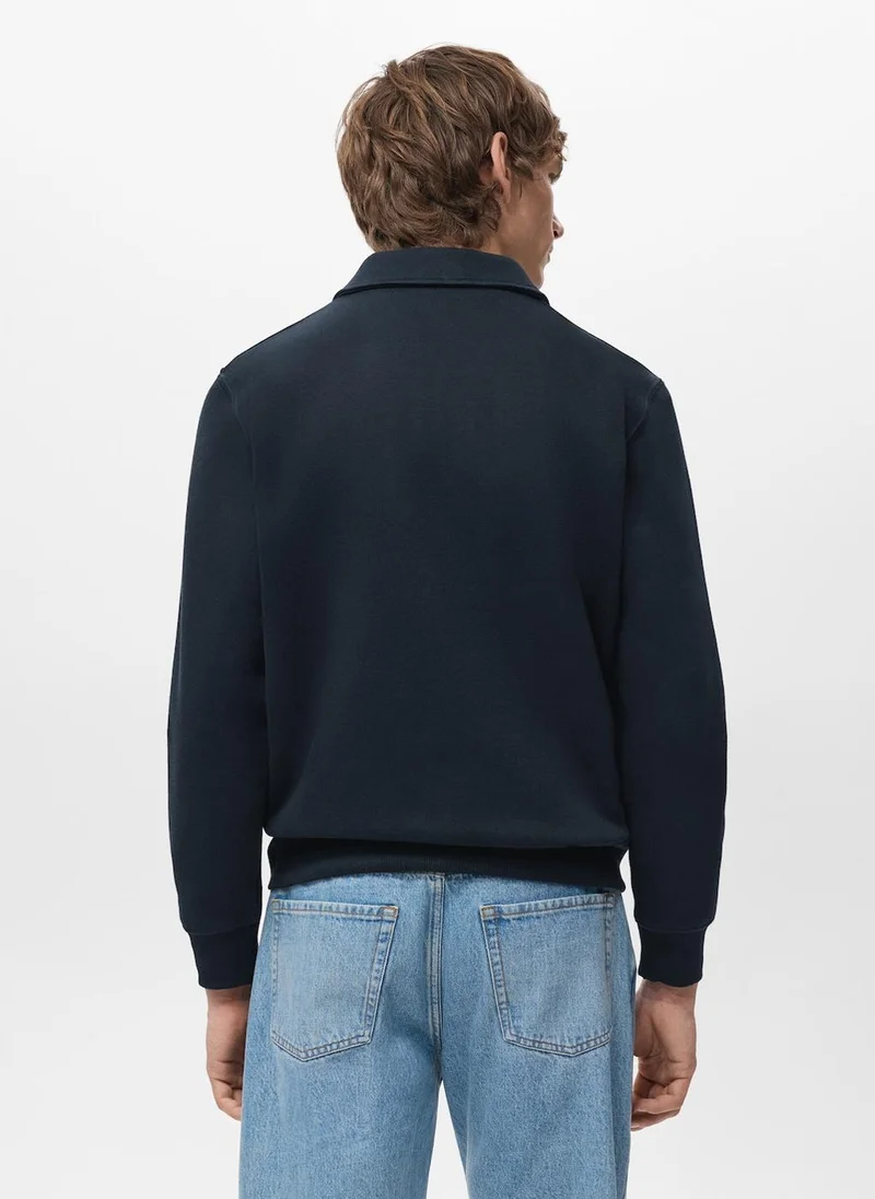 Mango Man Regular-fit polo sweatshirt