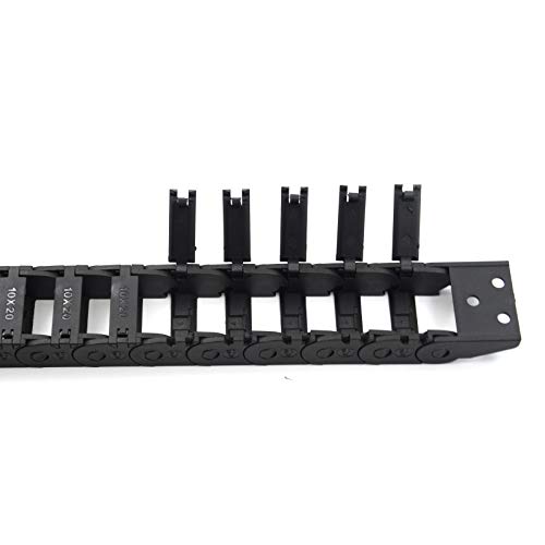 Befenybay R18 Internal Size 10X20mm 1Meter Length Black Plastic Flexible Drag Chain Cable Wire Carrier Open Type for 3D Printer and CNC Machines (10mmX20mm-Outside Open) - Image 2