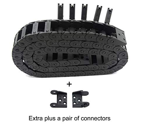 Befenybay R18 Internal Size 10X20mm 1Meter Length Black Plastic Flexible Drag Chain Cable Wire Carrier Open Type for 3D Printer and CNC Machines (10mmX20mm-Outside Open) - Image 3
