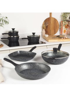 Salter SALTER MEGASTONE 3PC PAN SET is  Ideal for Boiling, Simmering & Sautéing and Suitable for All Hobs, Silver  - Image 2
