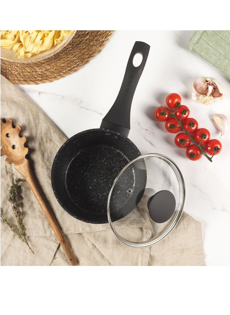Salter - SALTER MEGASTONE 3PC PAN SET is  Ideal for Boiling, Simmering & Sautéing and Suitable for All Hobs, Silver - Image 1