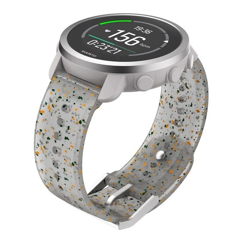 Y&D Silicone Glitter Transparent Sports Strap for Suunto 5 Peak & 9 Peak Watches – 22mm Replacement Watch Band, Breathable Lightweight Plastic Material - Image 5
