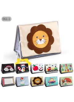 Generic Source 0-3 Years Old Baby Foldable Desk Calendar Cloth Book Three-dimensional Color Head Up Ha Ha Mirror Cloth Book Toy-color:061-1 Lion Desk Calendar Cloth Book Haha Mirror 153g-Specifications:Our Supports Labeling  - Image 1