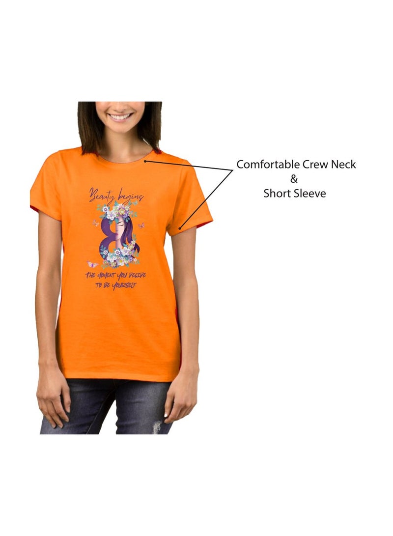 برينت شوب فور مي تي شيرت يوم المرأة العالمي للنساء – تي شيرت قطن بأكمام قصيرة ورقبة دائرية – هدية لمناسبات واحتفالات يوم المرأة - Image 5