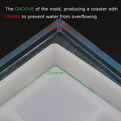 VTurboWay 3 Pack DIY Coaster Silicone Mold, Include Round, Square, Hexagon, Molds for Casting with Resin, Cement - Image 2