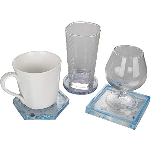 VTurboWay 3 Pack DIY Coaster Silicone Mold, Include Round, Square, Hexagon, Molds for Casting with Resin, Cement - Image 3