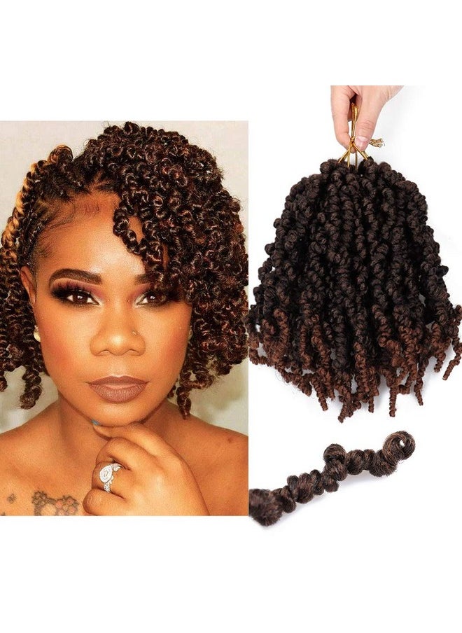 Dorsanee - Pretwisted Spring Twist Crochet Hair 8 Inch 4 Packs Short Curly Crochet Hair Pre Looped Crochet Braids Mini Passion Twists Fluffy Twist Synthetic Hair Extensions (8 Incht30) - Image 1