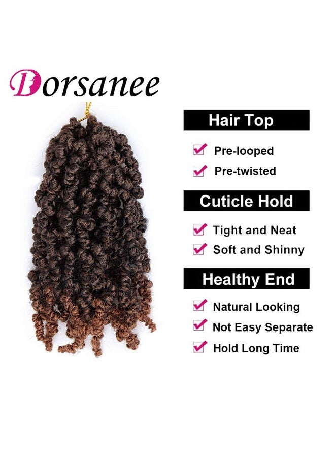 Dorsanee - Pretwisted Spring Twist Crochet Hair 8 Inch 4 Packs Short Curly Crochet Hair Pre Looped Crochet Braids Mini Passion Twists Fluffy Twist Synthetic Hair Extensions (8 Incht30) - Image 1