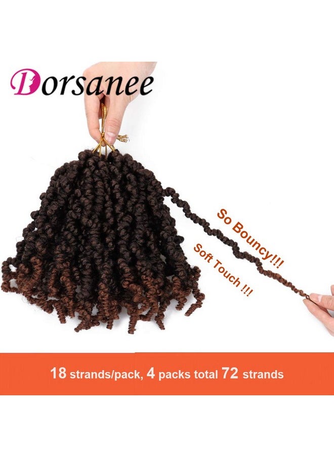 Dorsanee - Pretwisted Spring Twist Crochet Hair 8 Inch 4 Packs Short Curly Crochet Hair Pre Looped Crochet Braids Mini Passion Twists Fluffy Twist Synthetic Hair Extensions (8 Incht30) - Image 1