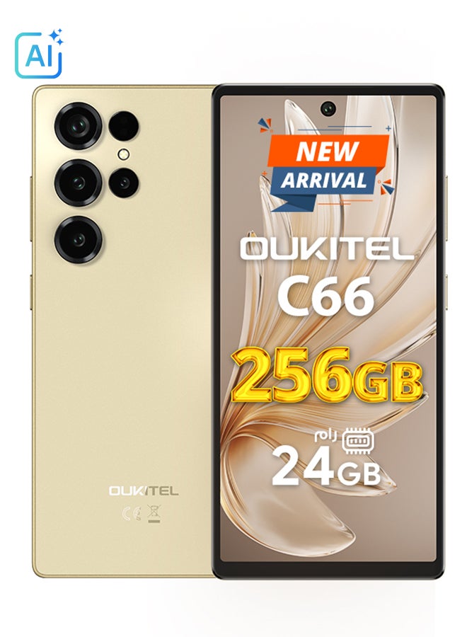 أوكيتل C66 ثنائي الشريحة ذهبى 8+16 جيجابايت رام 256 جيجابايت 4G - نسخة الشرق الأوسط - Image 1