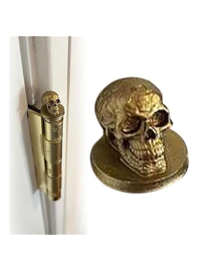 Hinge Head Home Decoration, 1/5PCS Vintage Animal Door Hinge Heads Decorative Topper, Mini Magnet Bronzed Animal Hinge Head Fun Door Hinge Pin Topper for Animal Lovers (Skull)  - Image 1