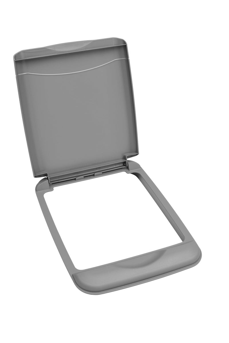 RevAShelf 35 Qt Under Sink Garbage Can Lid for Base Kitchen and Bathroom Cabinet Replacement Plastic Trash Bin Lid Only Silver RV35LID171