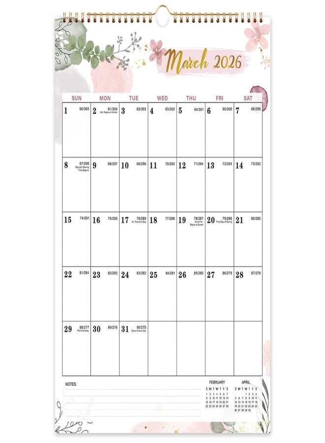 Feteulo Calendar 2026 - Wall Calendar 2026, 12 Months Calendar 2026, 12 x 17 In, Jan. 2026 - Dec. 2026, Twin-Wire Binding, Hanging Hook, Unruled Blocks, Julian Dates, Thick Paper - Image 1