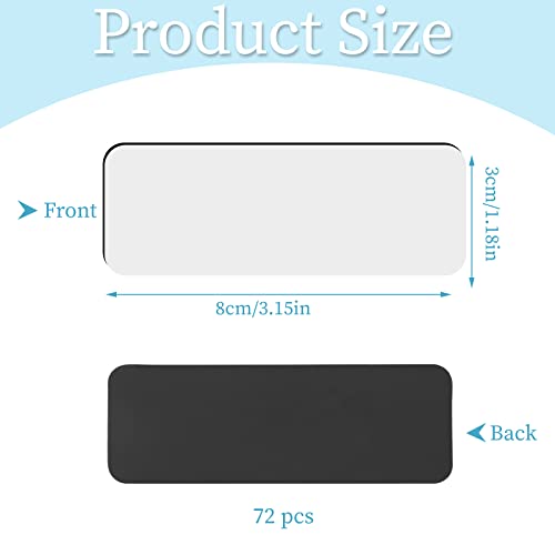 Prudiut 72 Pcs Dry Erase Magnetic Labels 32x12 White Magnets Name Tags Label Stickers for Whiteboard Refrigerator Locker Classroom Office Home - Image 3