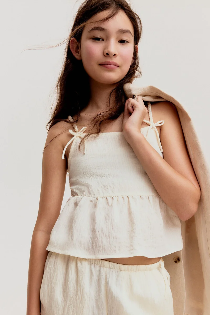 H&M Bow-detail peplum top