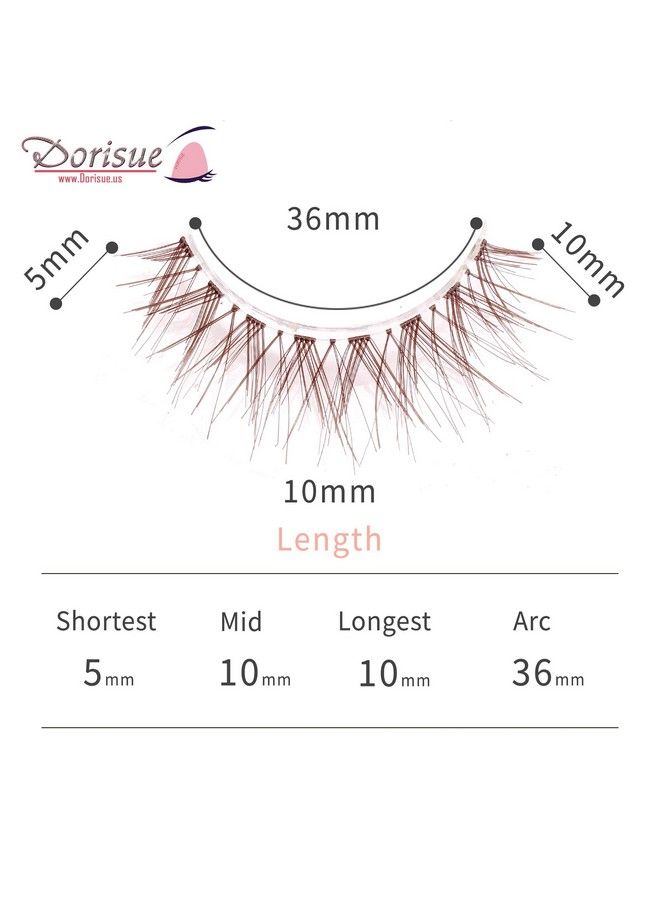 Dorisue Wispy eyelashes Brown lashes Natural looking false eyelashes Lightweight Reuseable 5 Pair Set X4 - Image 4