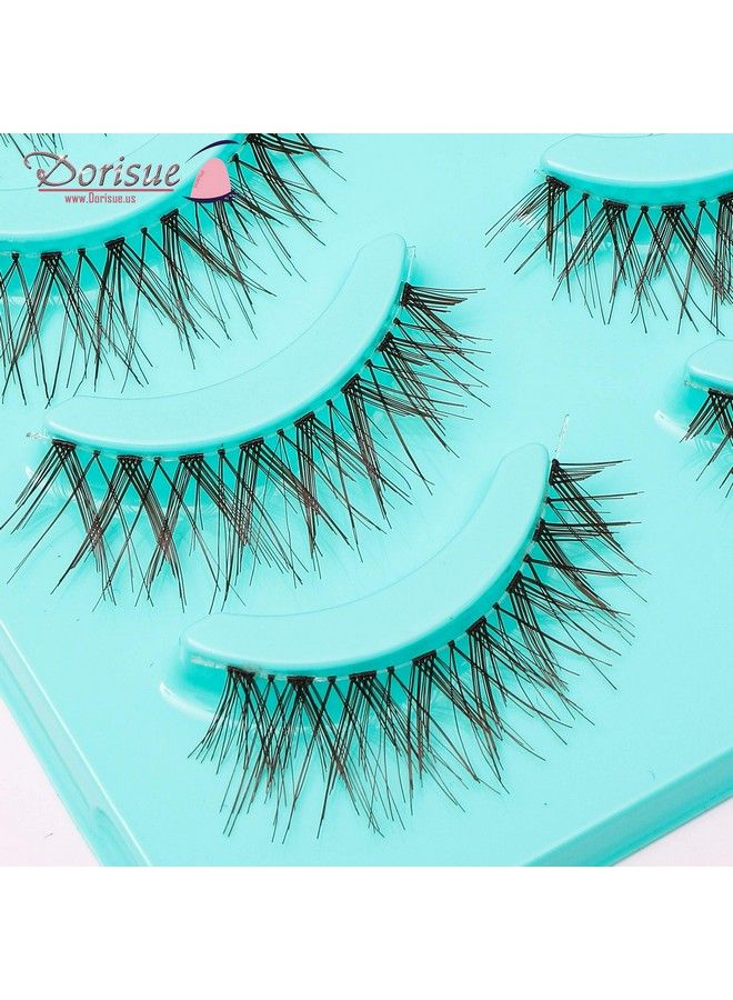 Dorisue Wispy eyelashes Brown lashes Natural looking false eyelashes Lightweight Reuseable 5 Pair Set X4 - Image 2