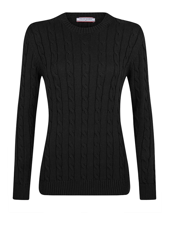 فيليكس هاردي V-Neck Cable Knit Pullover