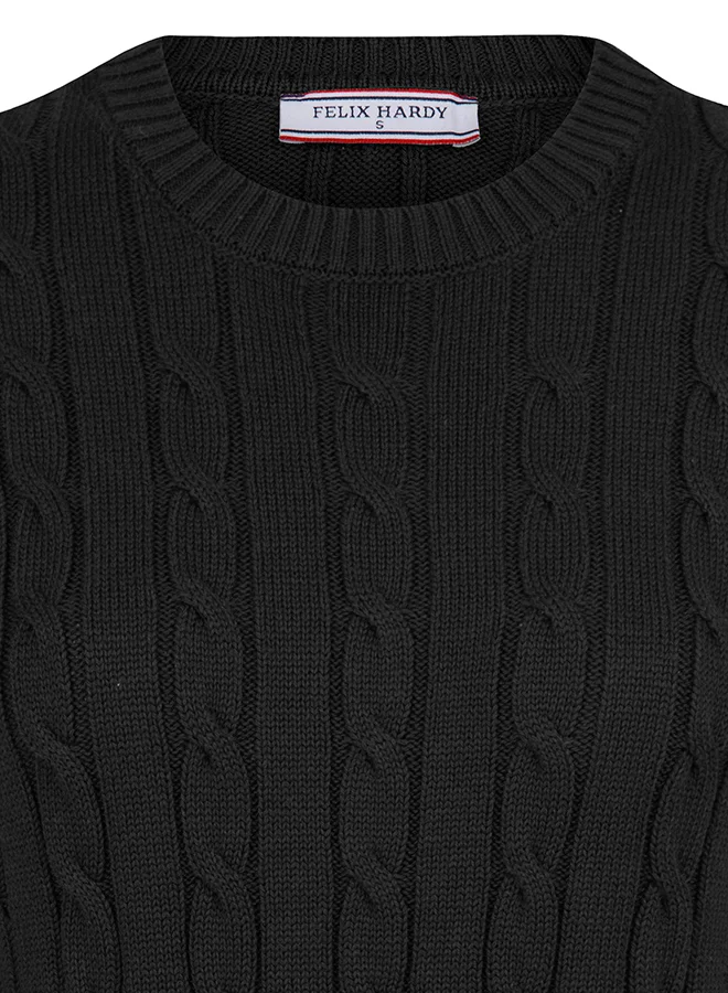 فيليكس هاردي V-Neck Cable Knit Pullover