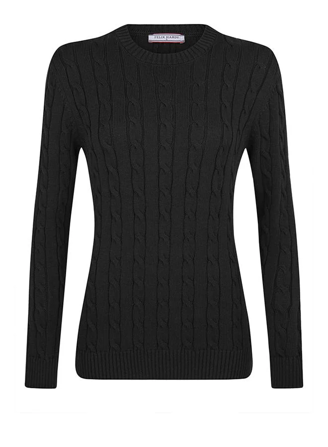 فيليكس هاردي V-Neck Cable Knit Pullover