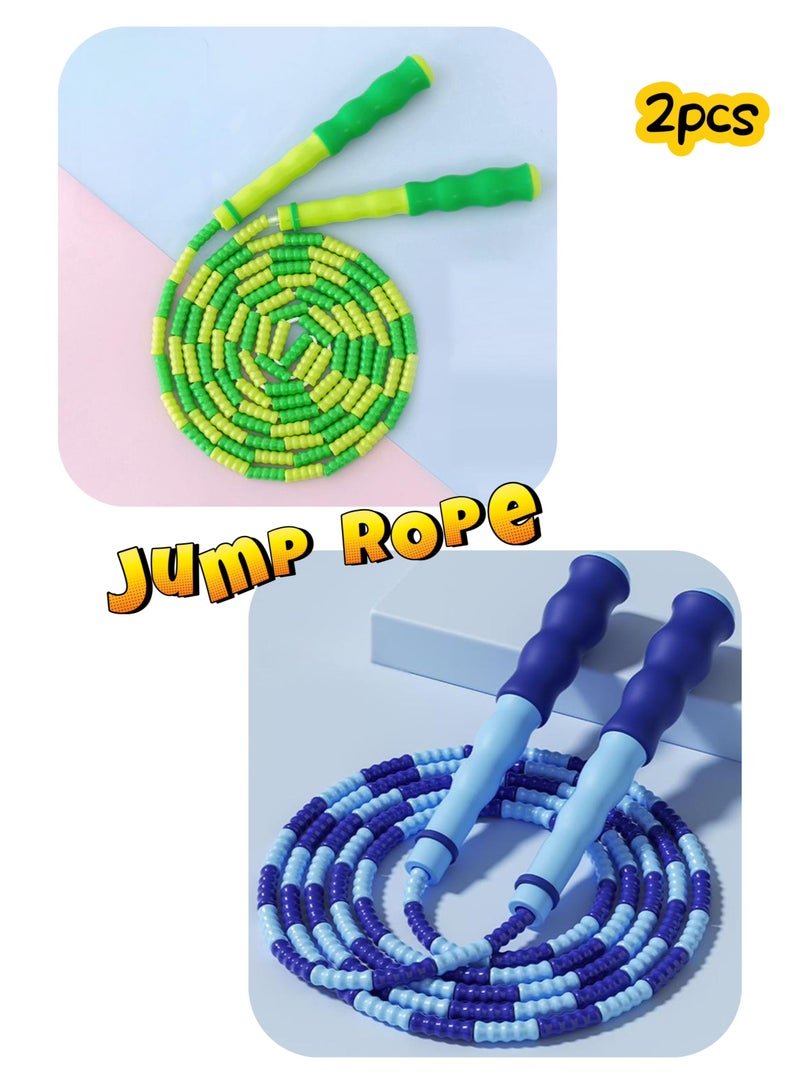 Generic 2 Pieces Jump Rope, Adjustable Length Tangle-Free Segmented Soft Beaded Skipping Rope, Fitness Jump Rope for Kids, Man, and Women Weight Loss - Image 1