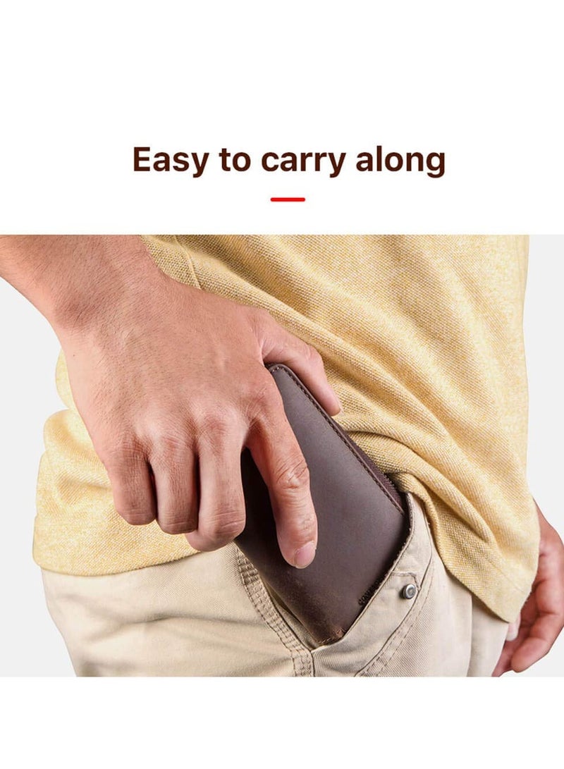 SYOSI Leather Watch Pouch Watch Bracelet Storage Bag Case Leather 2 Pieces Portable Travel Watch Genuine Leather Pouch Watch Carrying Case for Men Women Couple Watches Bag Leather Coffee  - Image 4