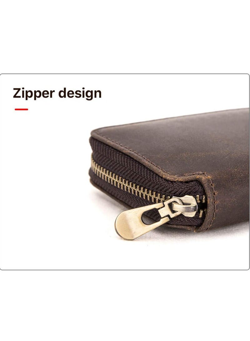 SYOSI Leather Watch Pouch Watch Bracelet Storage Bag Case Leather 2 Pieces Portable Travel Watch Genuine Leather Pouch Watch Carrying Case for Men Women Couple Watches Bag Leather Coffee  - Image 3