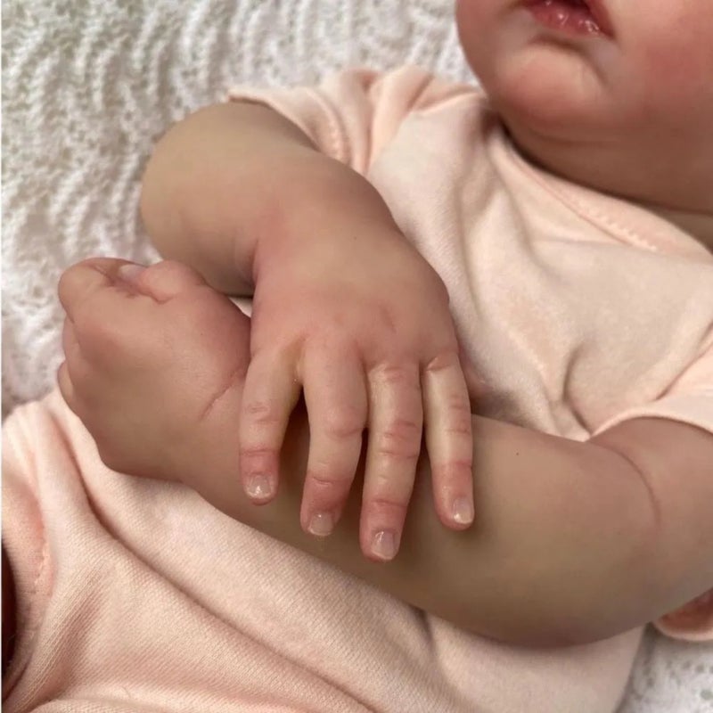 Reborn Doll 48 Cm With Blue Eyes & Hand-implanted Light Blond Short Hair - Glow In The Dark Realistic Design: High-quality Materials With Complete Accessory Set For Immersive Play Experience - Image 3