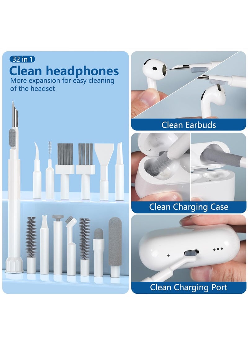 32-in-1 Electronic Cleaning Kit and Keyboard Mobile Cleaner Kit Portable Multifunctional Cleaning Tool Supplies for PC Monitor Earbud Cell Phone Laptop Computer Bluetooth Earphones - Image 4