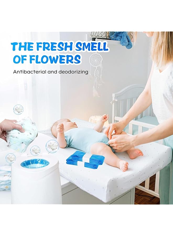 X spring Spring Diaper Pail Refill Bags 6 Pack Leakproof Disposal Liner Strong And Durable Disposable Multi Layer Odor Control Nappy Bin Refill Bags Trash Bag For Baby Diaper Bin - Image 2